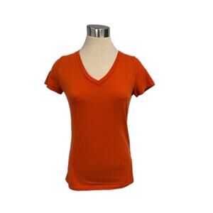 Mossimo Small Orange V Neck Short Sleeve Tee